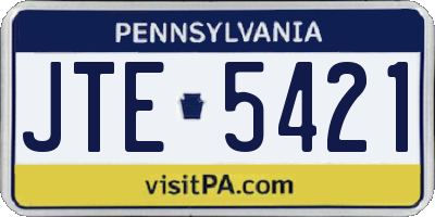 PA license plate JTE5421