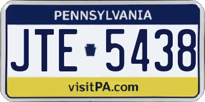 PA license plate JTE5438