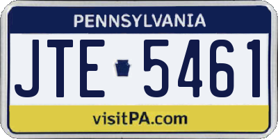 PA license plate JTE5461