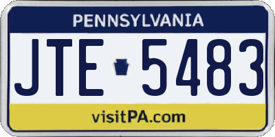 PA license plate JTE5483