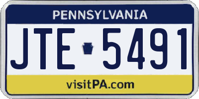 PA license plate JTE5491