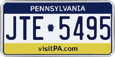 PA license plate JTE5495