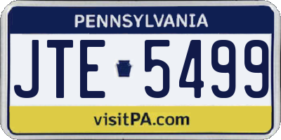 PA license plate JTE5499