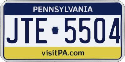 PA license plate JTE5504