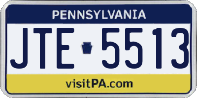 PA license plate JTE5513
