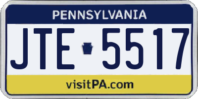 PA license plate JTE5517