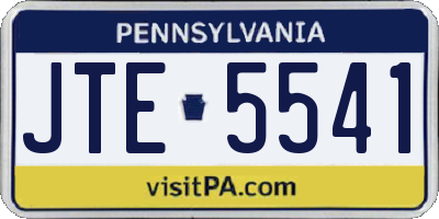 PA license plate JTE5541