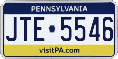 PA license plate JTE5546
