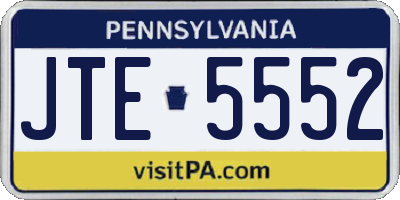 PA license plate JTE5552