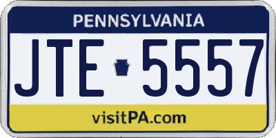 PA license plate JTE5557