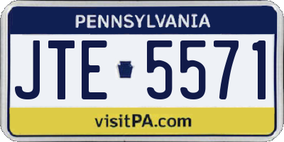 PA license plate JTE5571