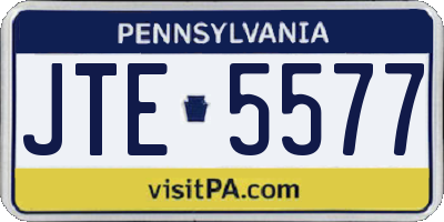 PA license plate JTE5577