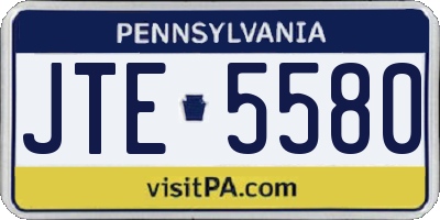 PA license plate JTE5580