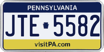 PA license plate JTE5582
