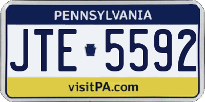 PA license plate JTE5592