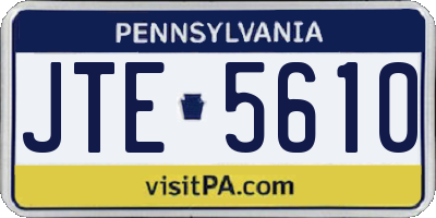 PA license plate JTE5610