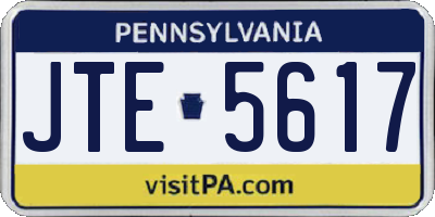 PA license plate JTE5617