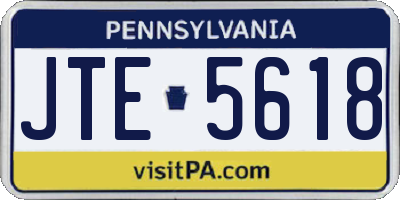 PA license plate JTE5618