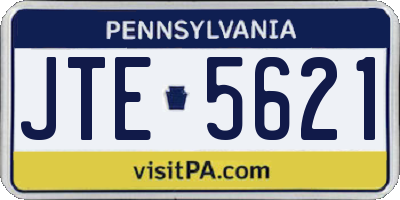 PA license plate JTE5621