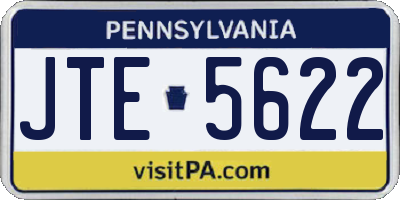 PA license plate JTE5622
