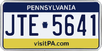 PA license plate JTE5641