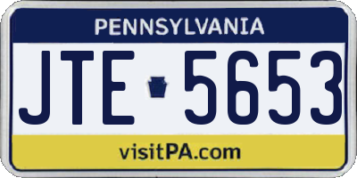PA license plate JTE5653