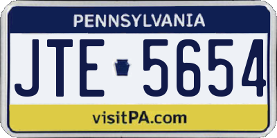 PA license plate JTE5654