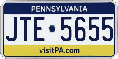 PA license plate JTE5655
