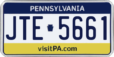 PA license plate JTE5661