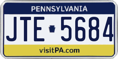 PA license plate JTE5684