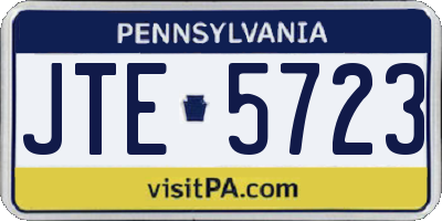 PA license plate JTE5723