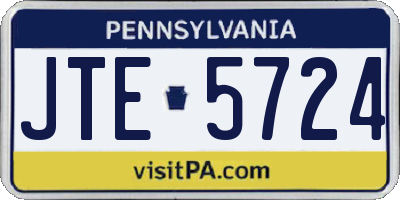 PA license plate JTE5724
