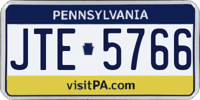 PA license plate JTE5766