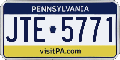 PA license plate JTE5771