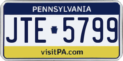 PA license plate JTE5799