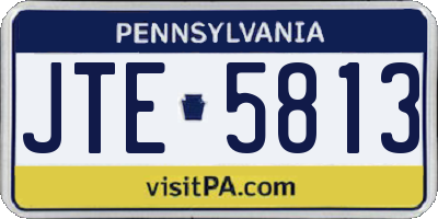 PA license plate JTE5813