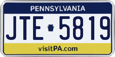 PA license plate JTE5819