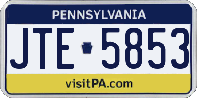 PA license plate JTE5853