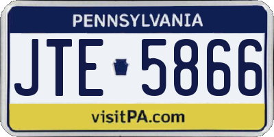 PA license plate JTE5866