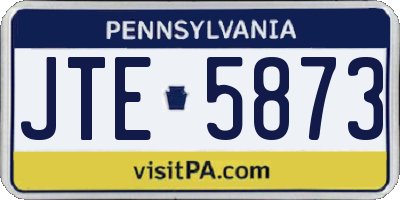 PA license plate JTE5873