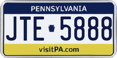 PA license plate JTE5888