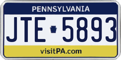 PA license plate JTE5893