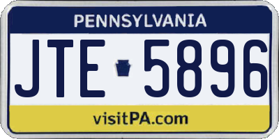PA license plate JTE5896
