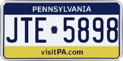 PA license plate JTE5898