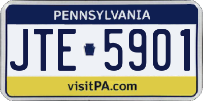 PA license plate JTE5901