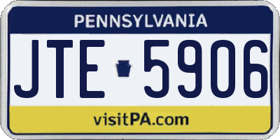 PA license plate JTE5906