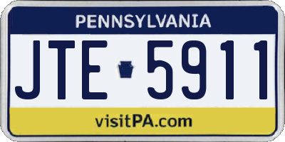 PA license plate JTE5911
