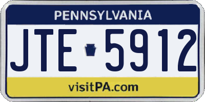 PA license plate JTE5912