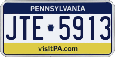 PA license plate JTE5913