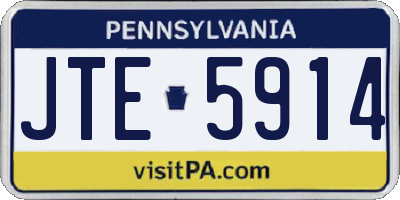 PA license plate JTE5914